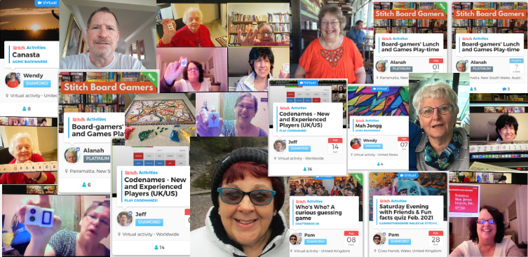 Collage of Stitch Match for seniors who game