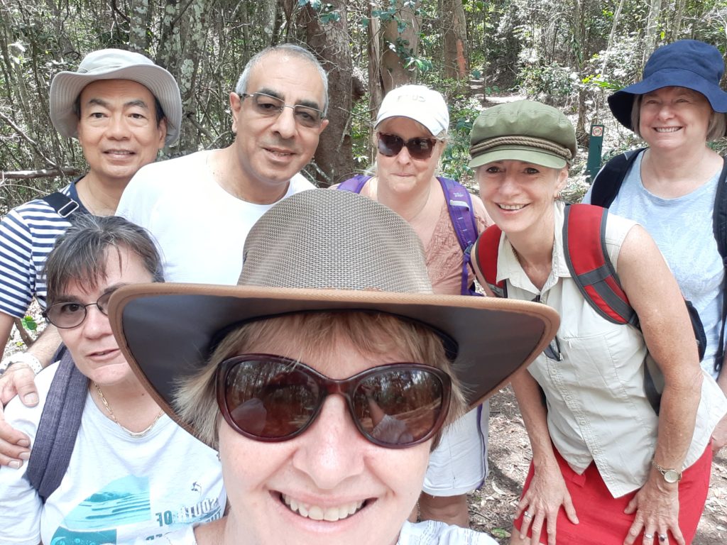 Stitch members at a hiking event