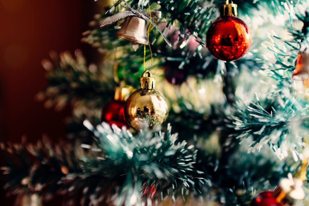 Christmas decorations on a tree