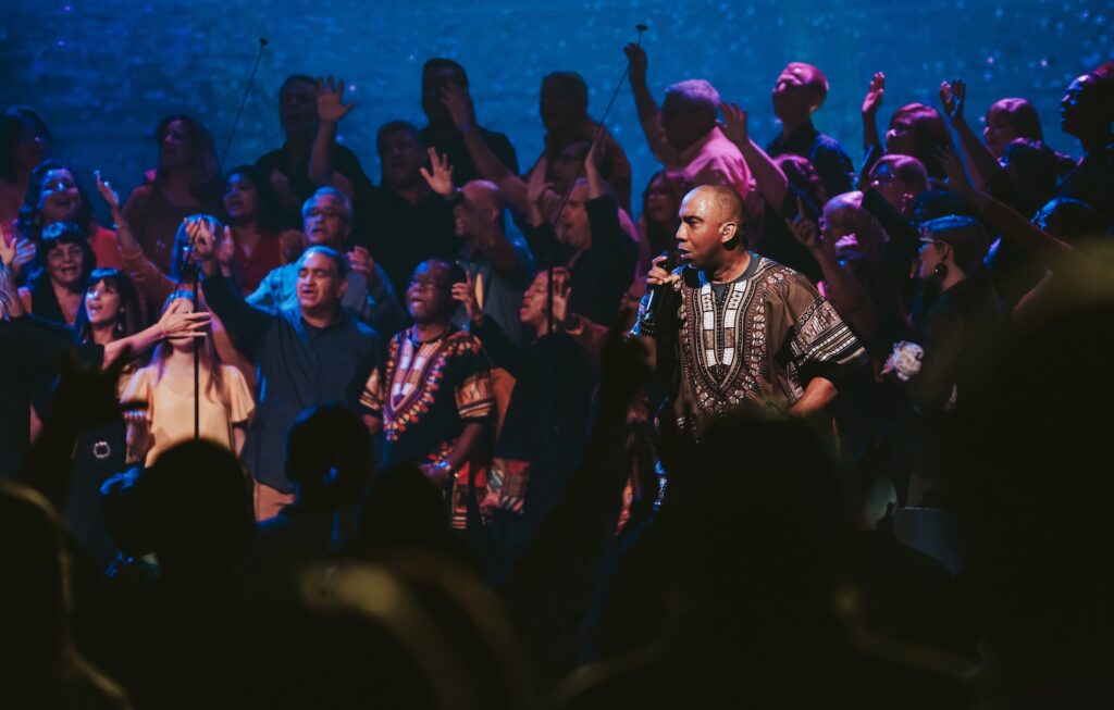 An African themed choir sings